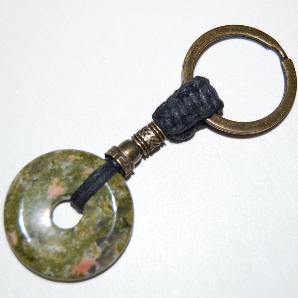 Ruby Zoisite Keychain,Good Luck Keychain,Ruby Zoisite Stone Keychain,Good Luck…